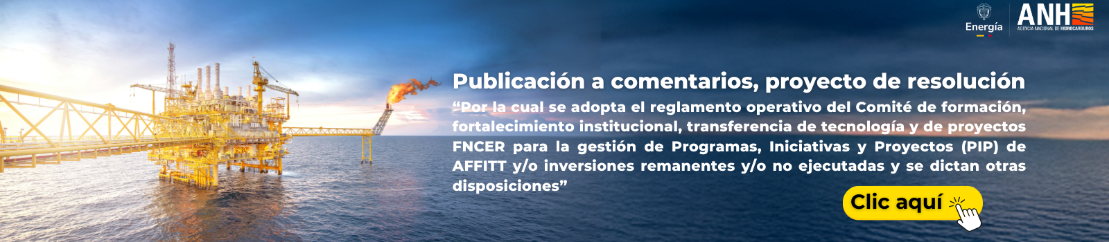 2026_06_01 Banner Publicación a comentarios, proyecto de resolución