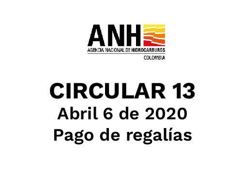 Circular No. 13 del 6 de abril de 2020