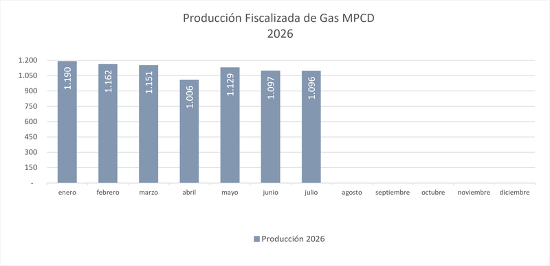 Producción Fiscalizada de gas